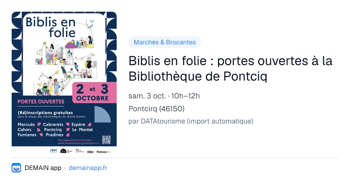 Biblis en folie : portes ouvertes à la Bibliothèque de Pontciq — Pontcirq