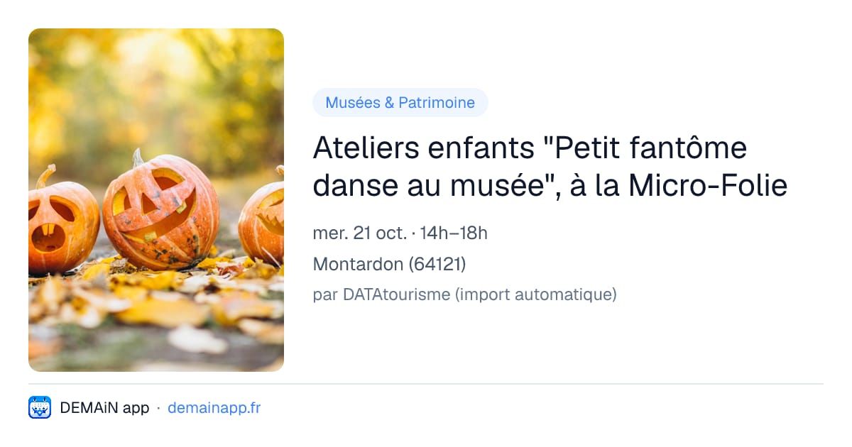 Ateliers enfants "Petit fantôme danse au musée", à la Micro-Folie — Montardon