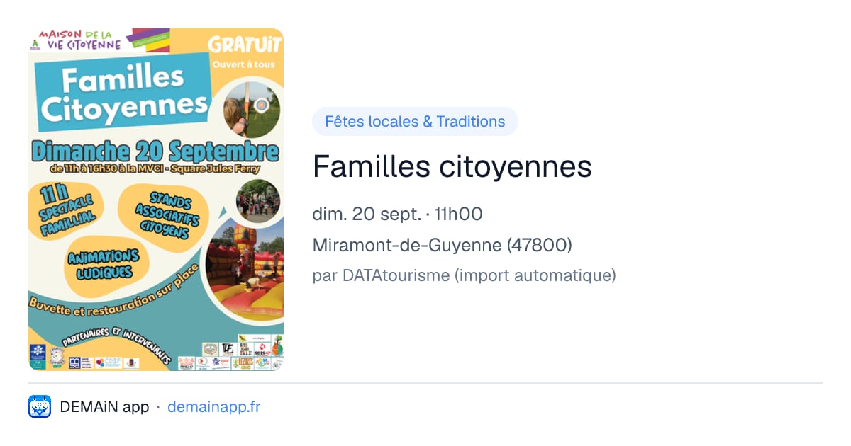 Familles citoyennes — Miramont-de-Guyenne