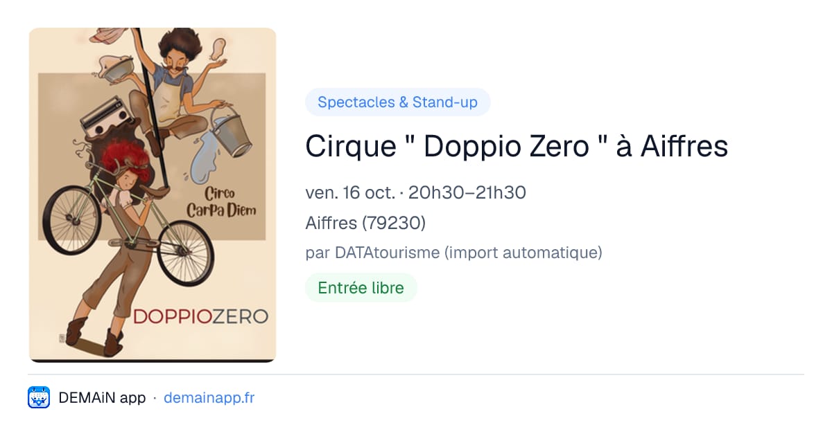 Cirque " Doppio Zero " à Aiffres — Aiffres