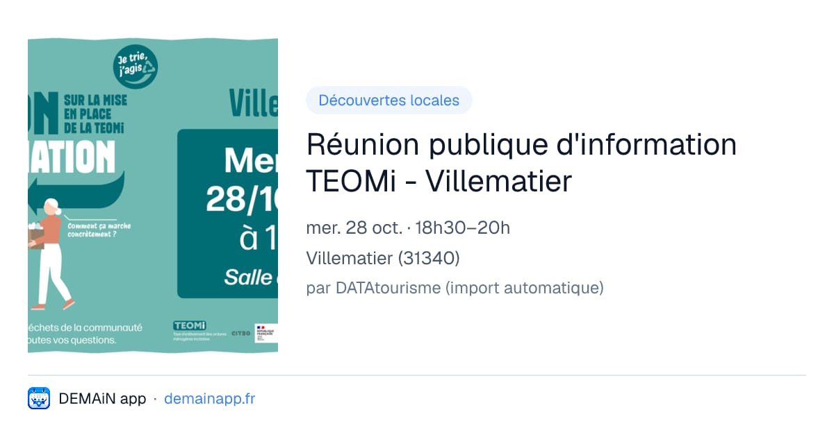 Réunion publique d'information TEOMi - Villematier — Villematier