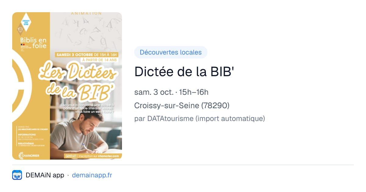Dictée de la BIB' — Croissy-sur-Seine