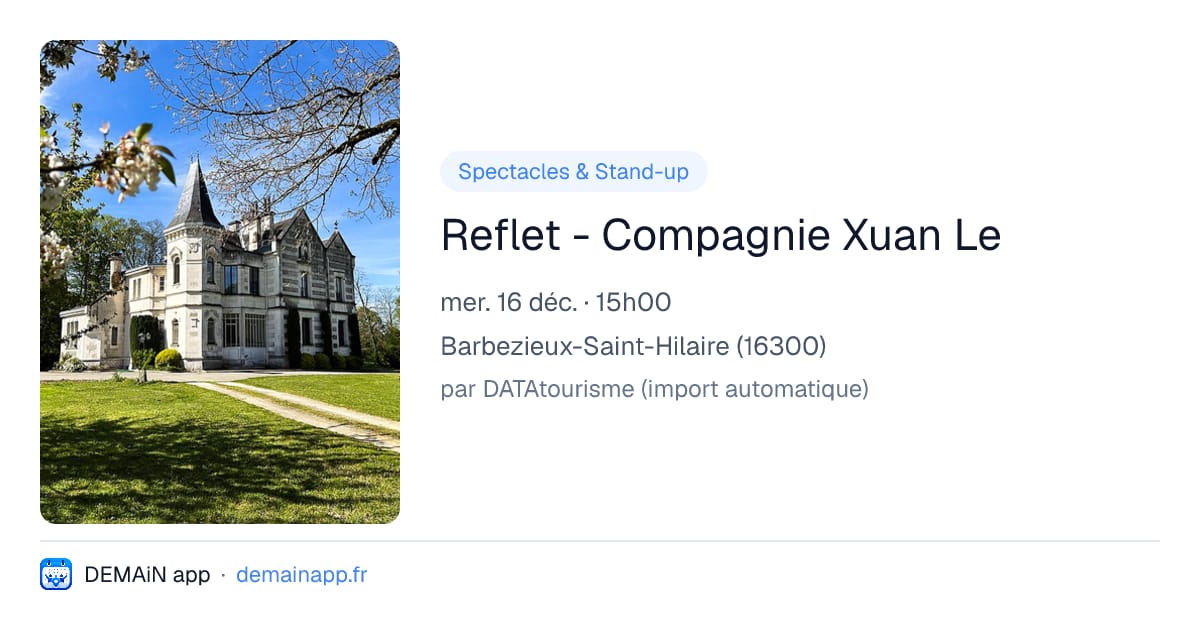 Reflet - Compagnie Xuan Le — Barbezieux-Saint-Hilaire