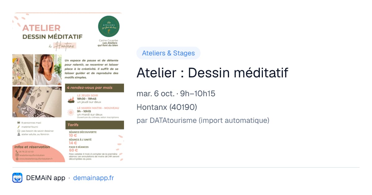 Atelier : Dessin méditatif — Hontanx