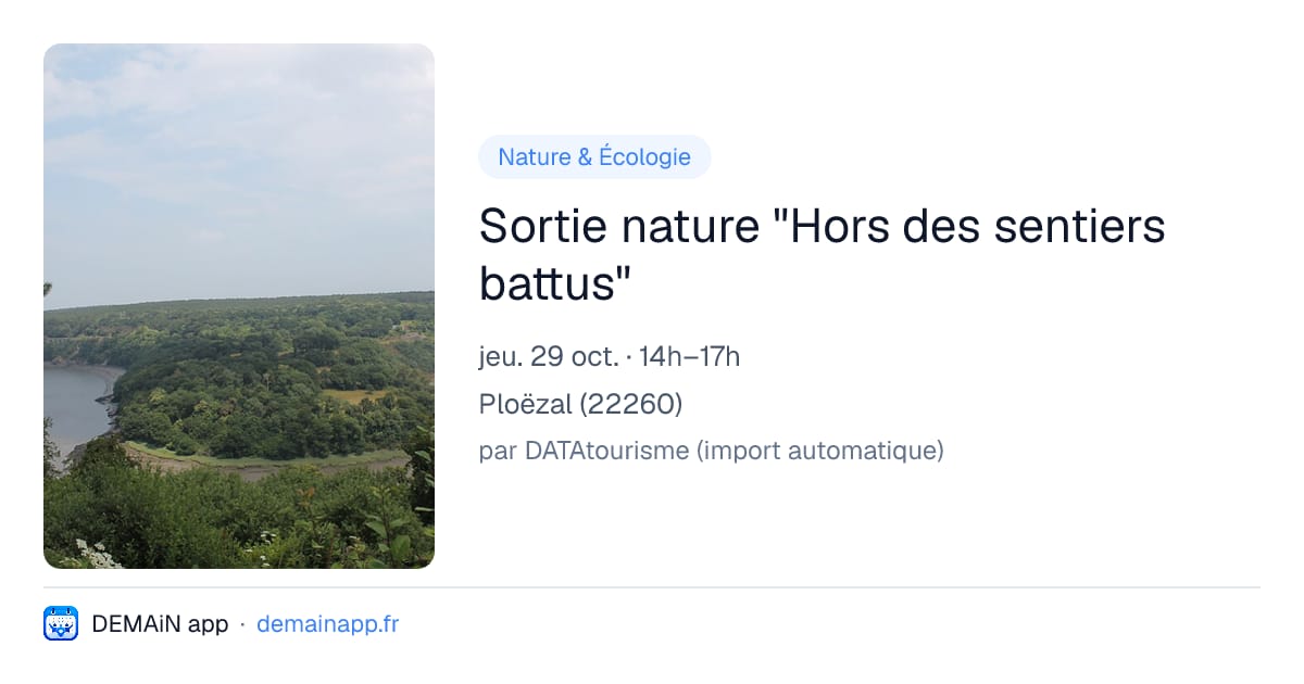 Sortie nature "Hors des sentiers battus" — Ploëzal