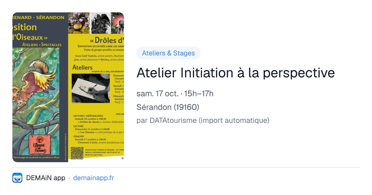 Atelier Initiation à la perspective — Sérandon