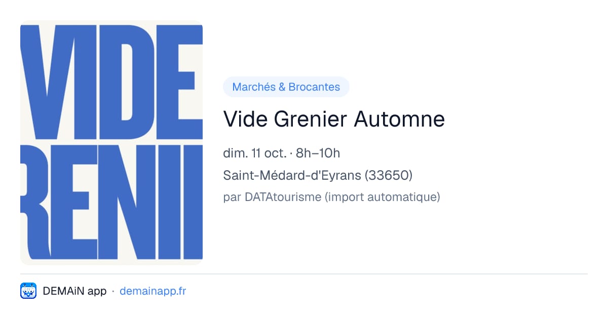 Vide Grenier Automne — Saint-Médard-d'Eyrans
