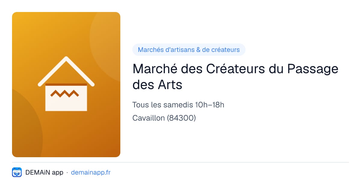 Marché des Créateurs du Passage des Arts — Cavaillon