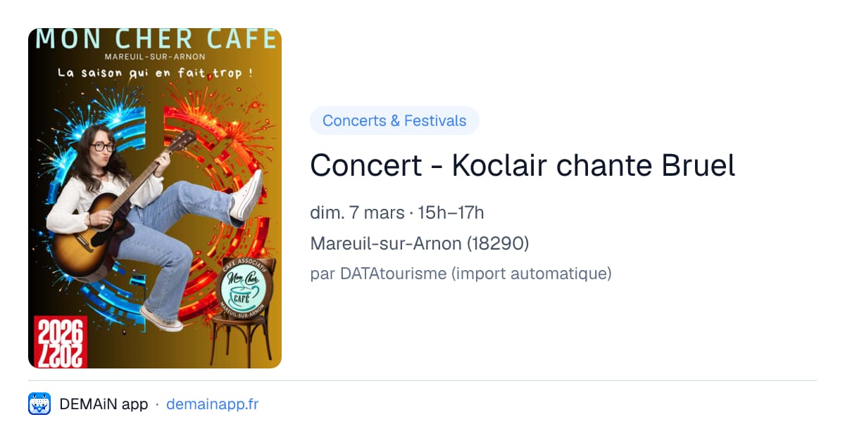 Concert - Koclair chante Bruel — Mareuil-sur-Arnon