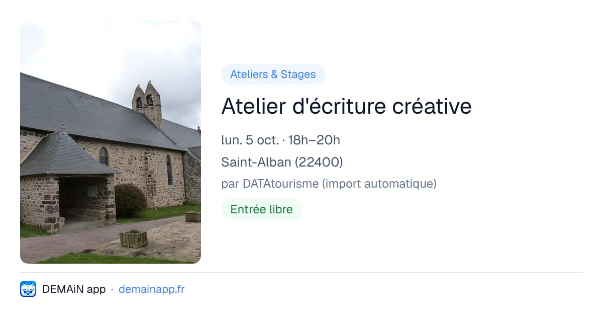Atelier d'écriture créative — Saint-Alban