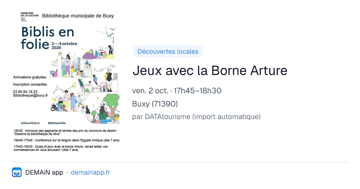 Jeux avec la Borne Arture — Buxy