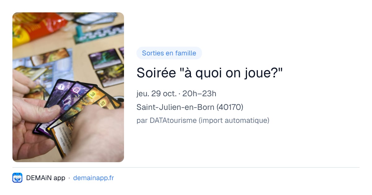 Soirée "à quoi on joue?" — Saint-Julien-en-Born