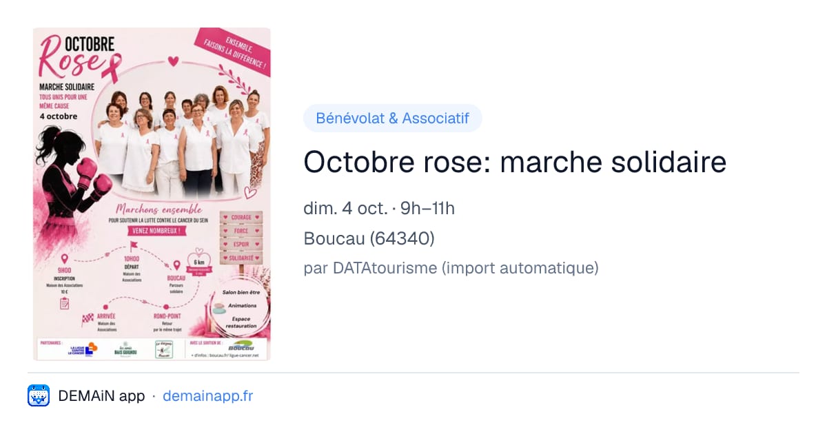 Octobre rose: marche solidaire — Boucau
