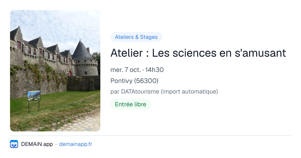 Atelier : Les sciences en s'amusant — Pontivy
