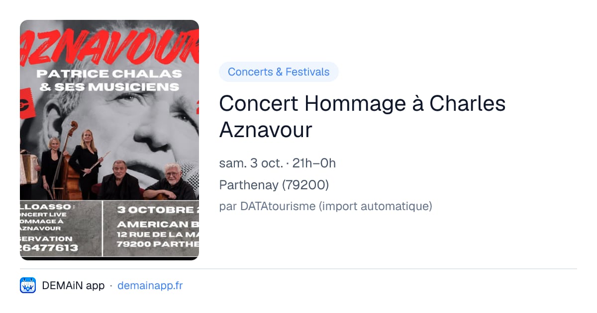 Concert Hommage à Charles Aznavour — Parthenay