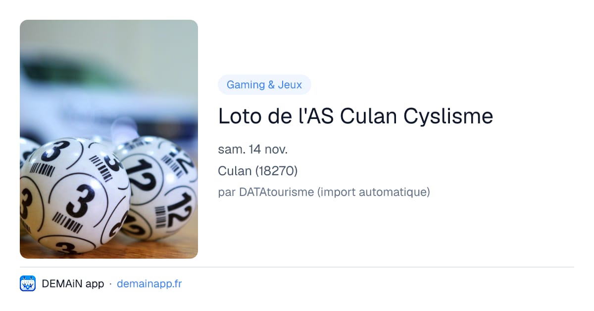 Loto de l'AS Culan Cyslisme — Culan