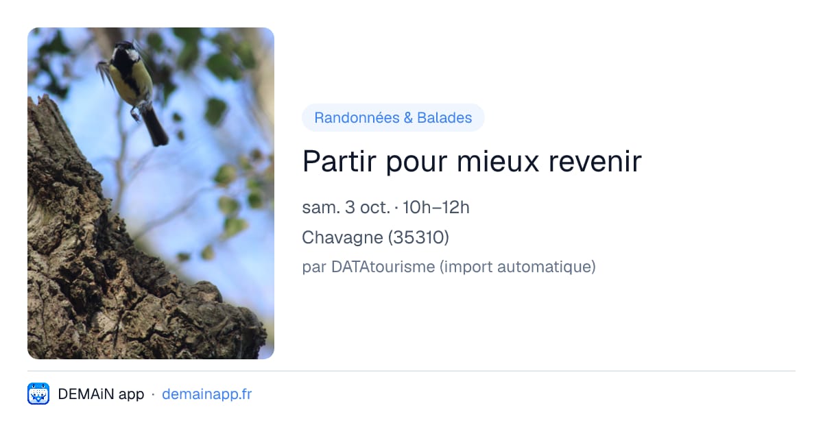 Partir pour mieux revenir — Chavagne