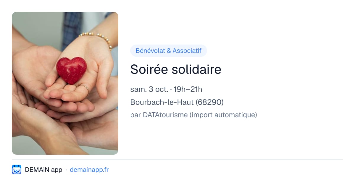 Soirée solidaire — Bourbach-le-Haut