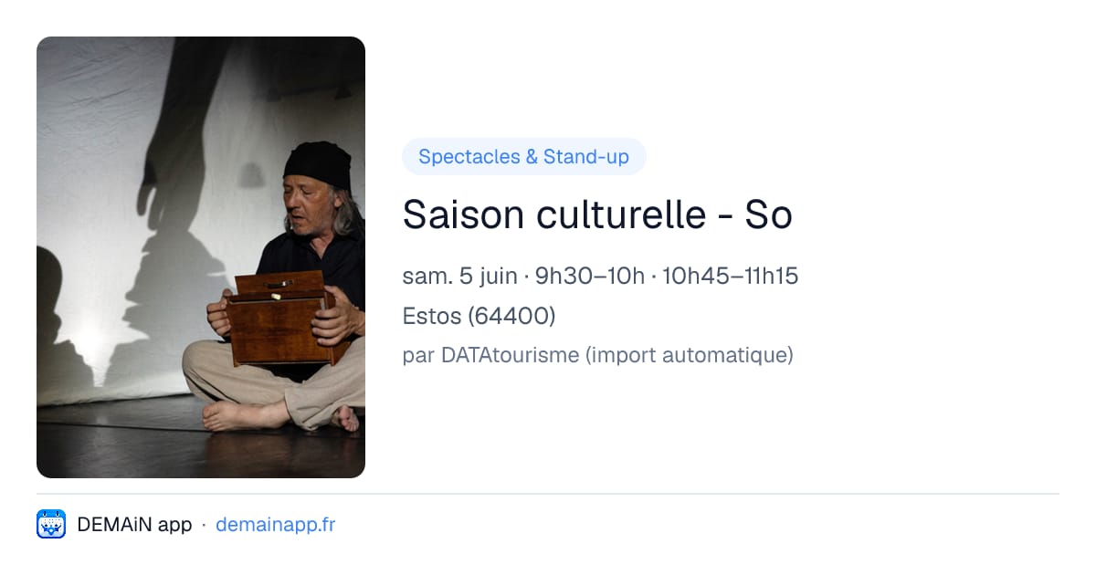 Saison culturelle - So — Estos