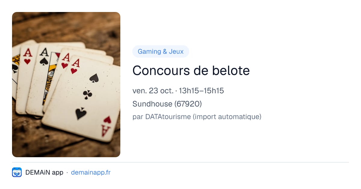Concours de belote — Sundhouse
