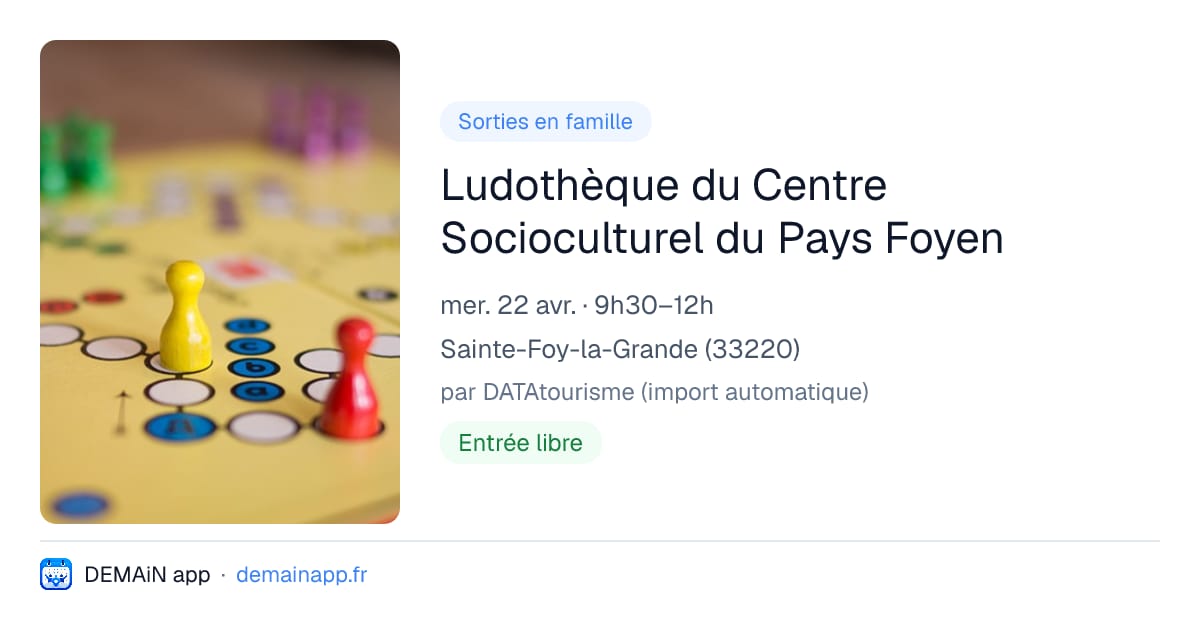 Ludothèque du Centre Socioculturel du Pays Foyen — Sainte-Foy-la-Grande