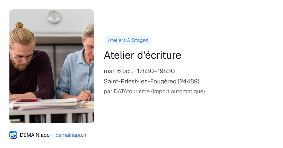 Atelier d'écriture — Saint-Priest-les-Fougères