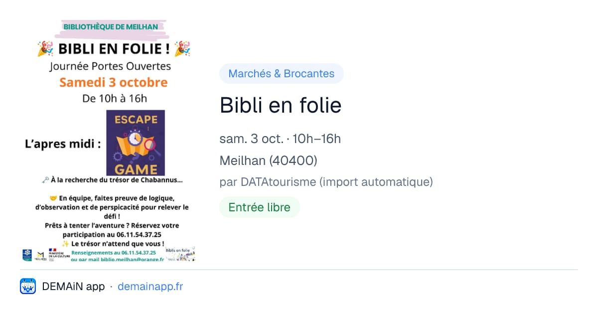 Bibli en folie — Meilhan