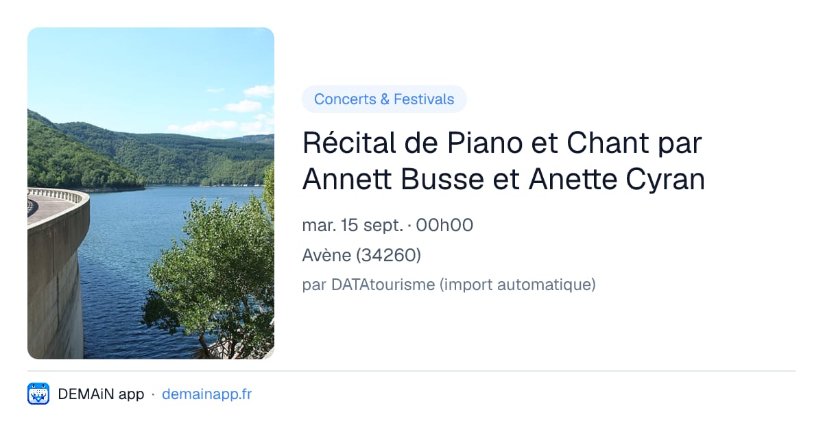 Récital de Piano et Chant par Annett Busse et Anette Cyran — Avène