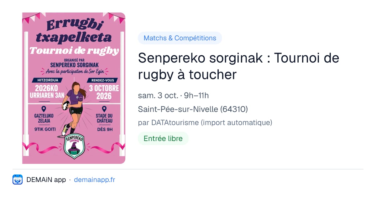 Senpereko sorginak : Tournoi de rugby à toucher — Saint-Pée-sur-Nivelle