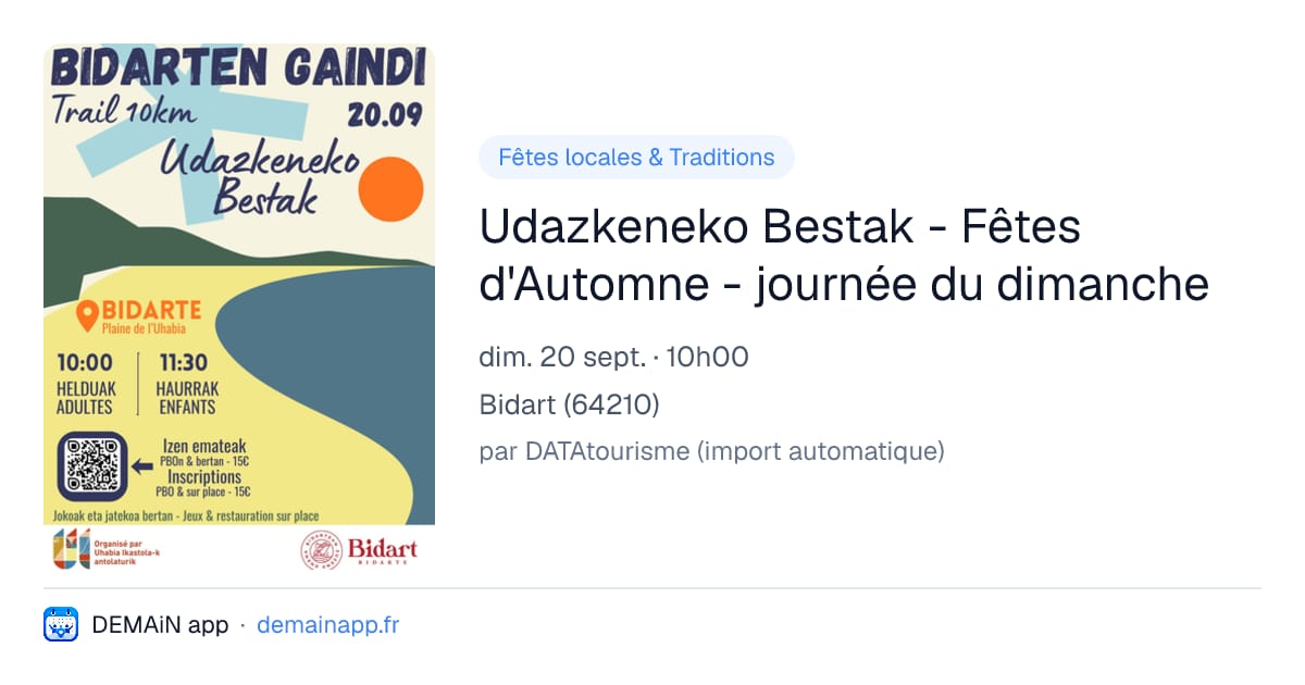 Udazkeneko Bestak - Fêtes d'Automne - journée du dimanche — Bidart