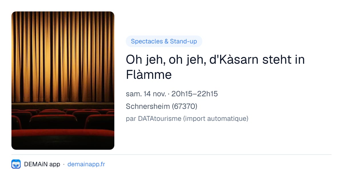 Oh jeh, oh jeh, d'Kàsarn steht in Flàmme — Schnersheim
