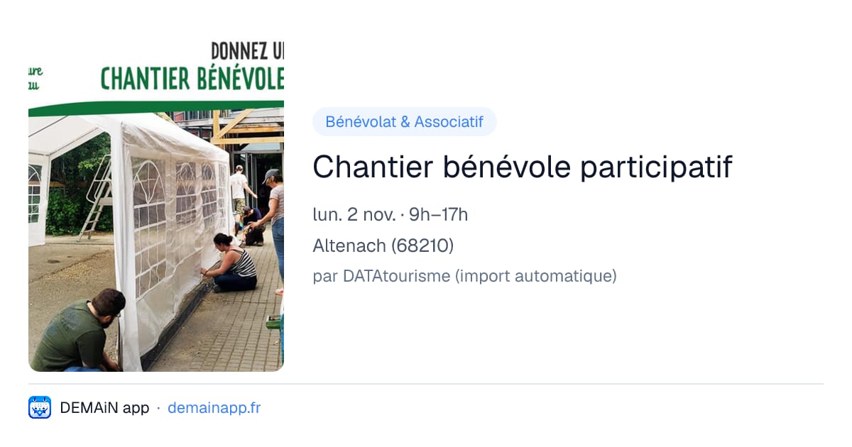 Chantier bénévole participatif — Altenach