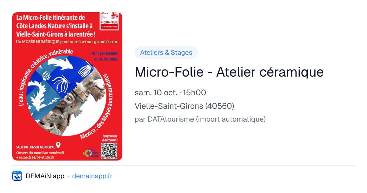 Micro-Folie - Atelier céramique — Vielle-Saint-Girons