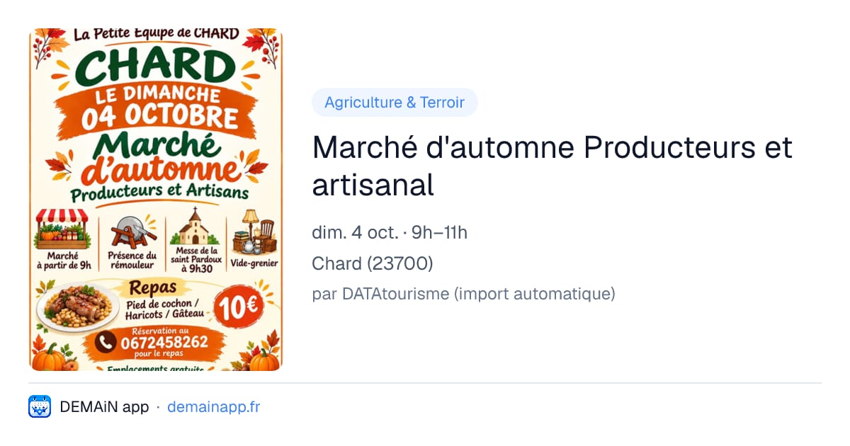 Marché d'automne Producteurs et artisanal — Chard