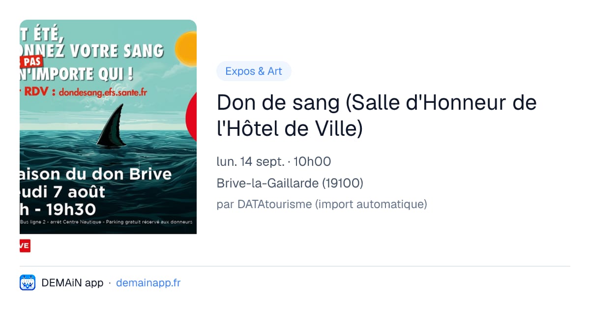 Don de sang (Salle d'Honneur de l'Hôtel de Ville) — Brive-la-Gaillarde