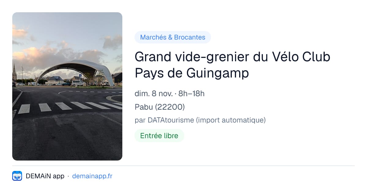 Grand vide-grenier du Vélo Club Pays de Guingamp — Pabu