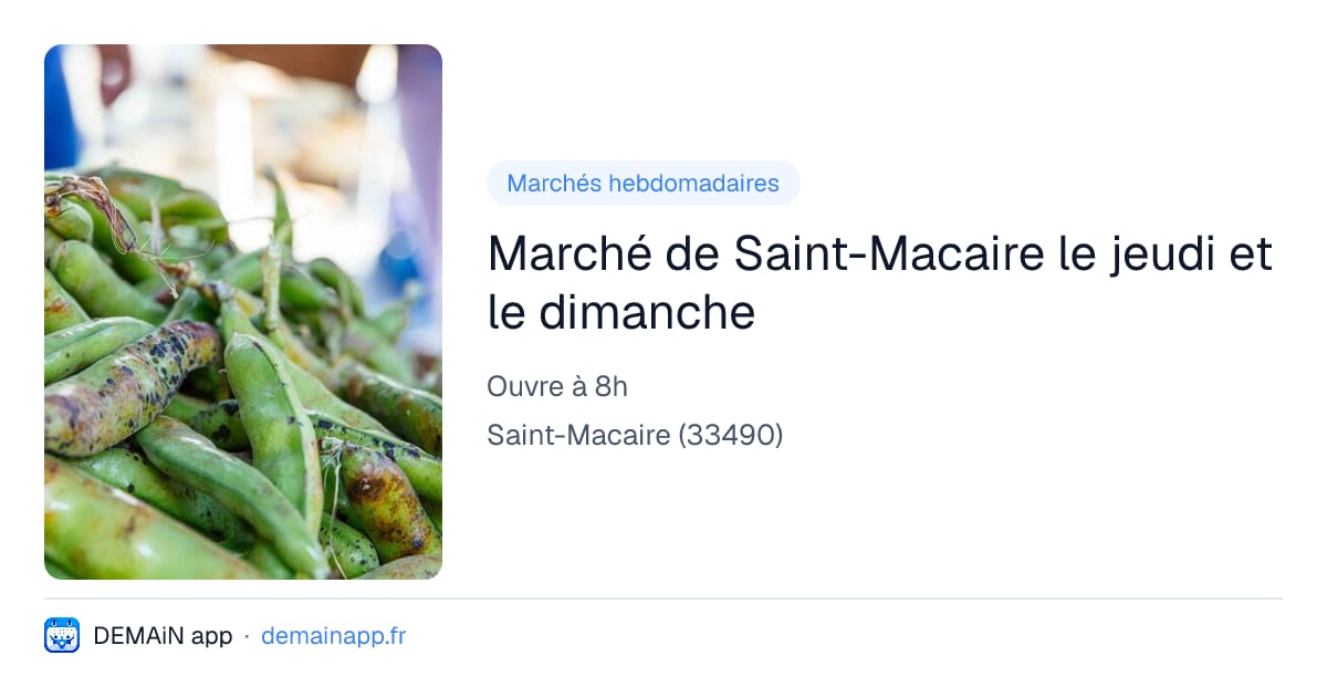 Marché de Saint-Macaire le jeudi et le dimanche — Saint-Macaire