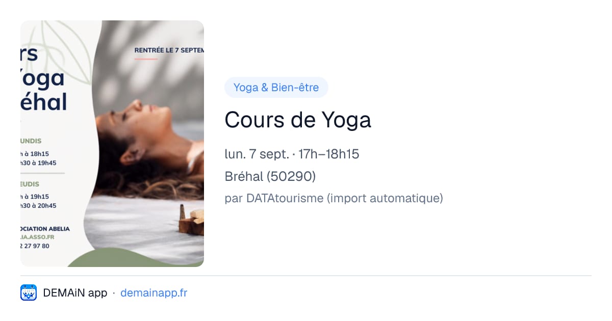 Cours de Yoga — Bréhal