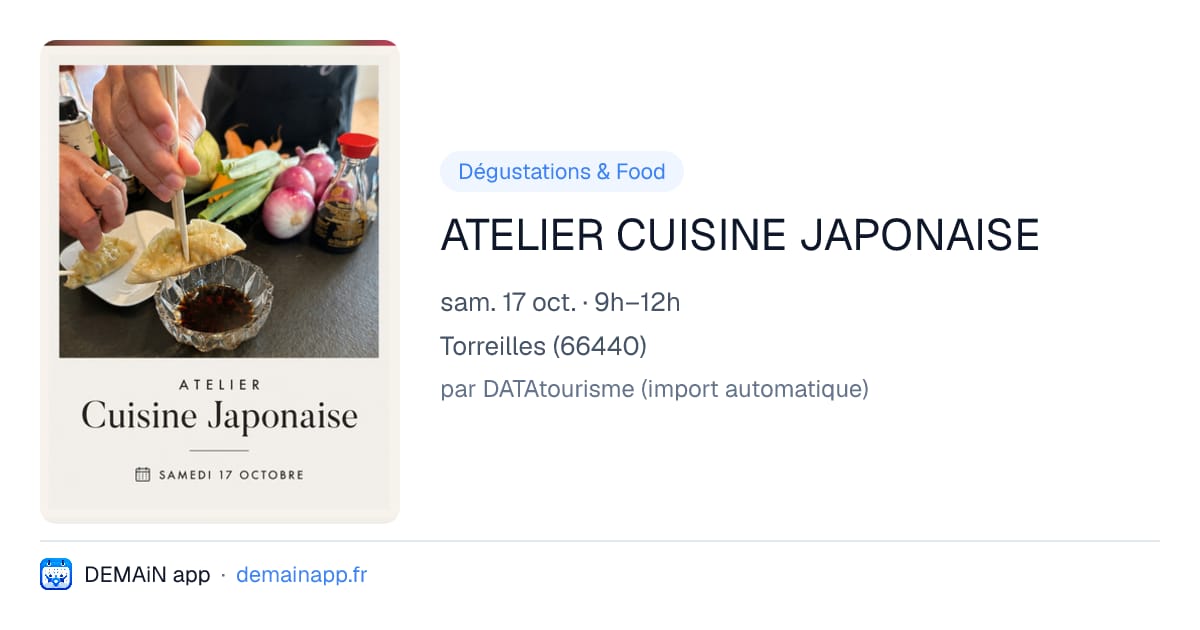 ATELIER CUISINE JAPONAISE — Torreilles
