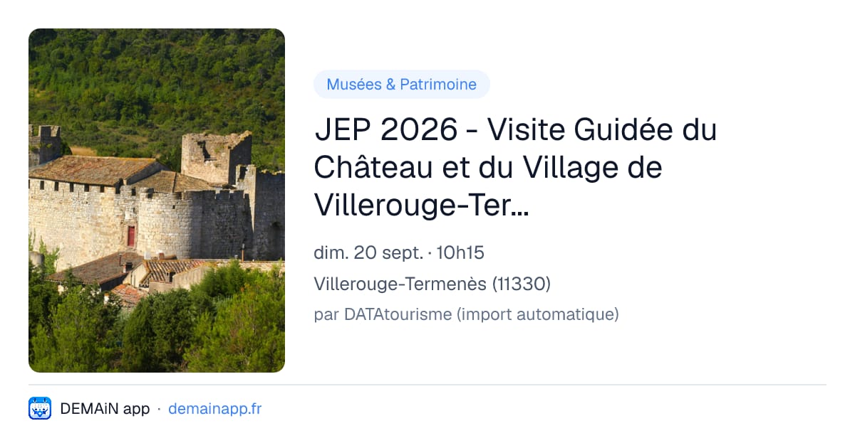 JEP 2026 - Visite Guidée du Château et du Village de Villerouge-Termenès — Villerouge-Termenès