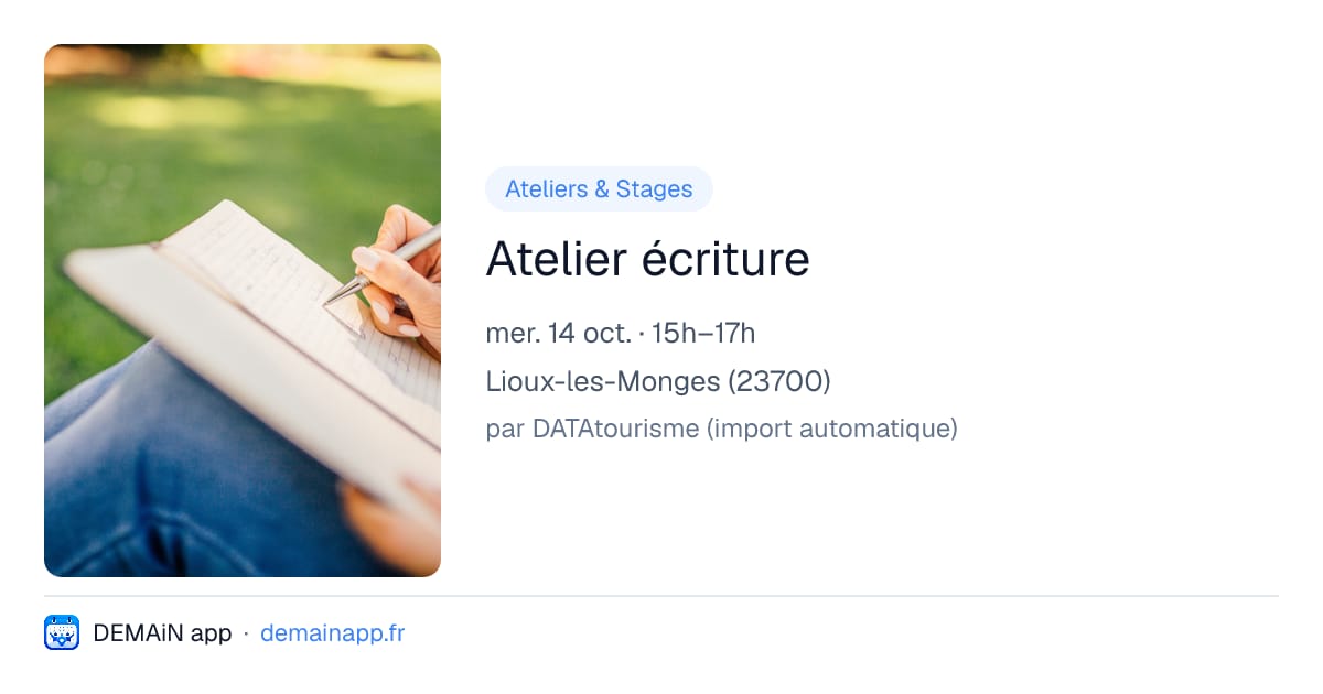 Atelier écriture — Lioux-les-Monges