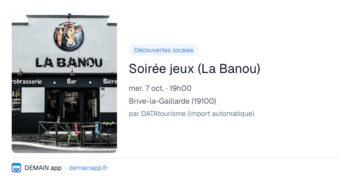 Soirée jeux (La Banou) — Brive-la-Gaillarde