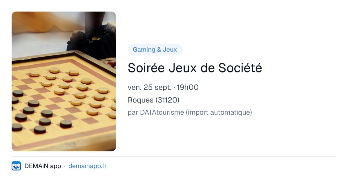 Soirée Jeux de Société — Roques