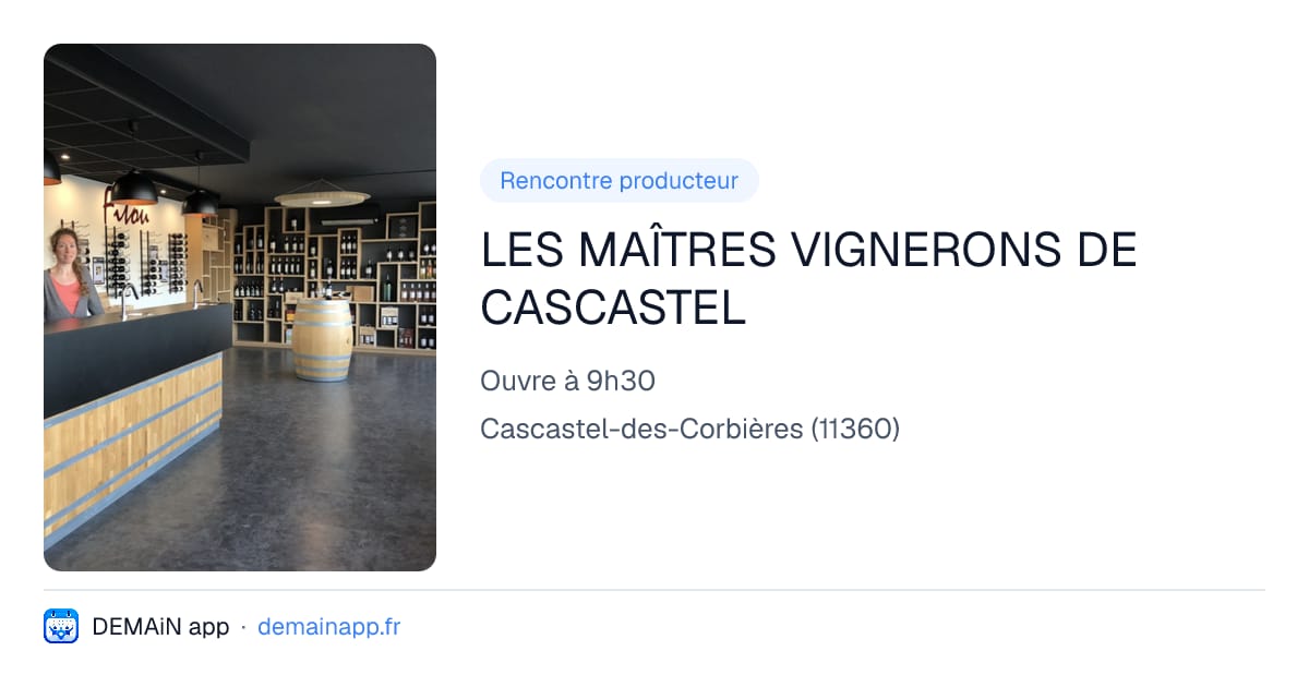 LES MAÎTRES VIGNERONS DE CASCASTEL — Cascastel-des-Corbières