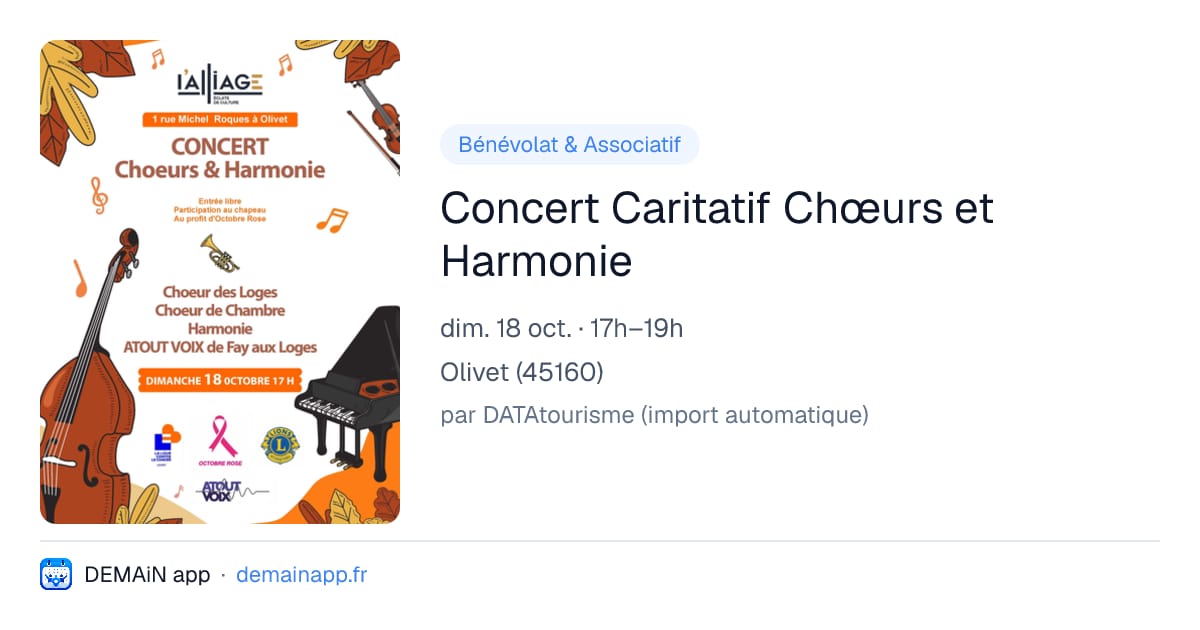 Concert Caritatif Chœurs et Harmonie — Olivet