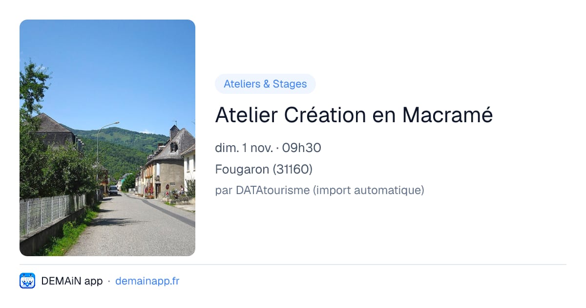Atelier Création en Macramé — Fougaron