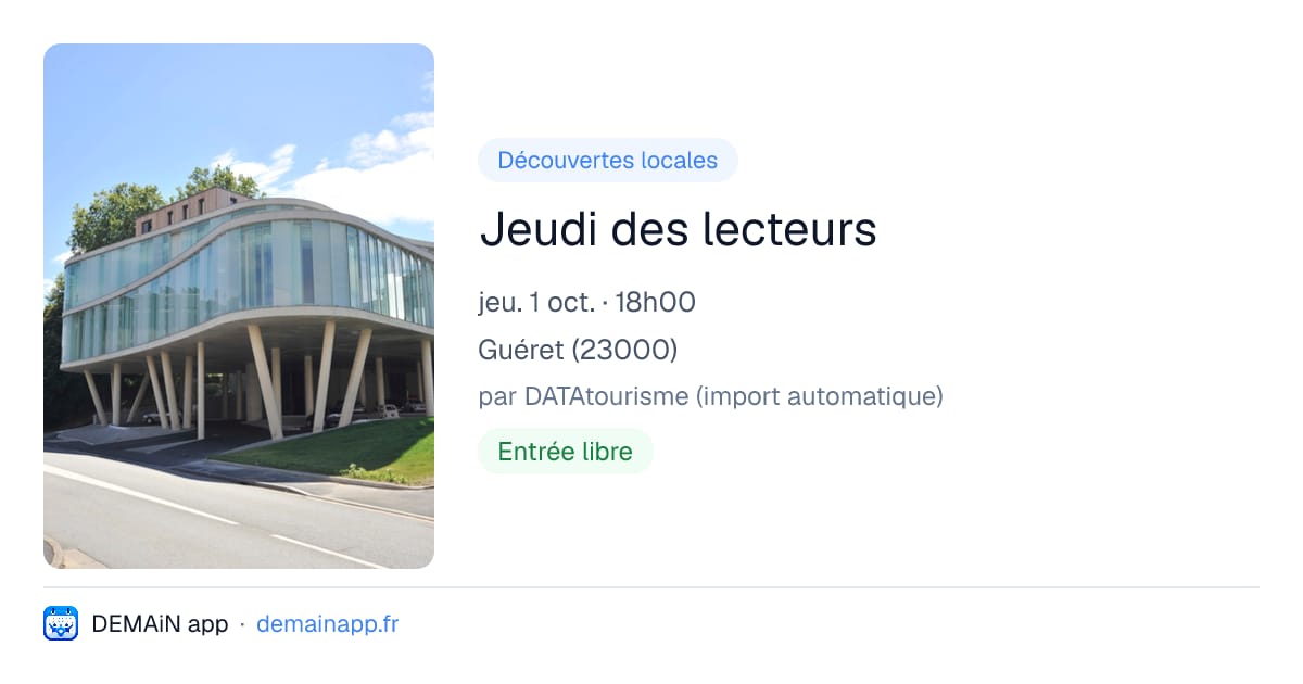 Jeudi des lecteurs — Guéret
