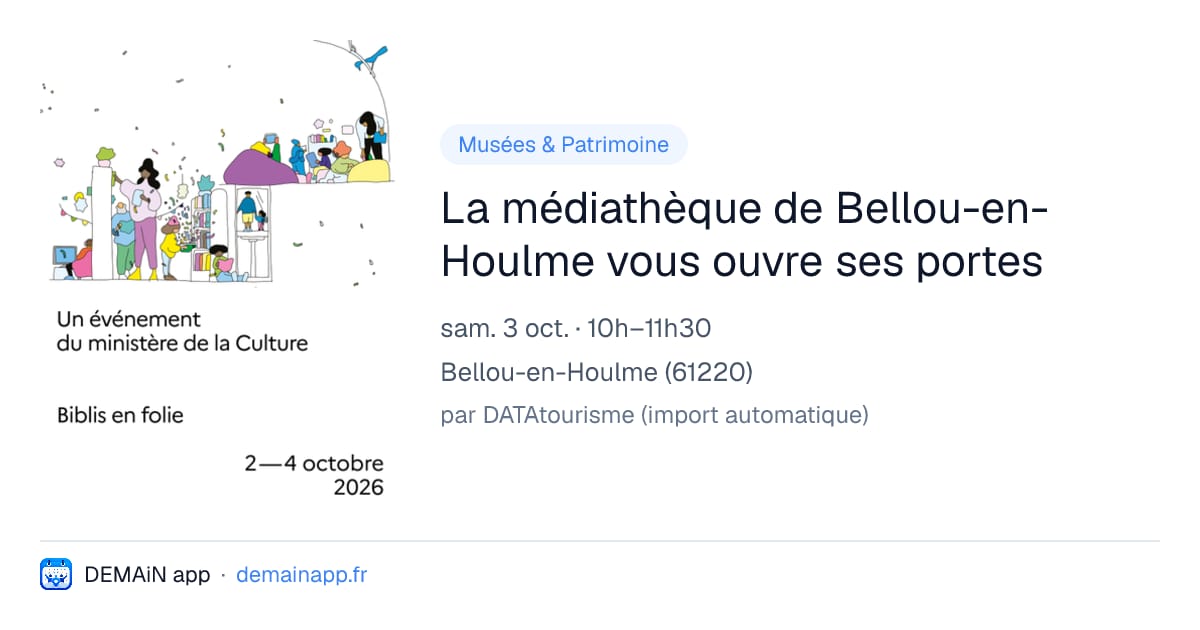 La médiathèque de Bellou-en-Houlme vous ouvre ses portes — Bellou-en-Houlme