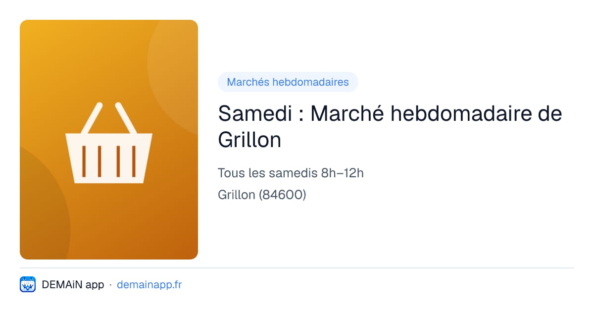 Samedi : Marché hebdomadaire de Grillon — Grillon