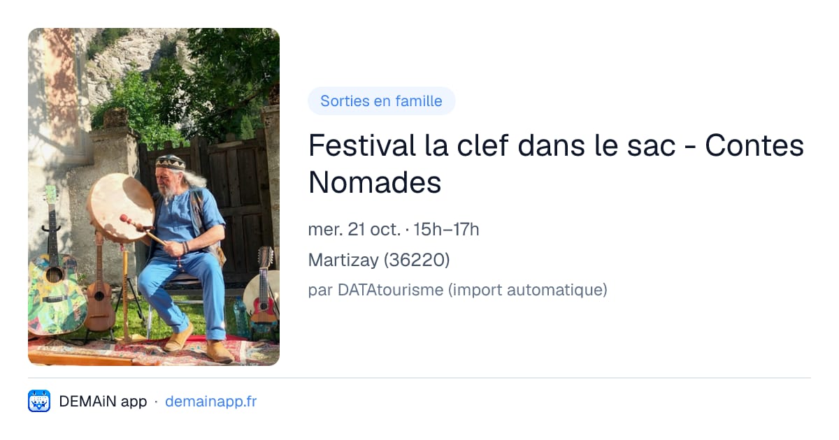 Festival la clef dans le sac - Contes Nomades — Martizay